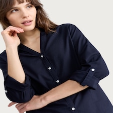 F&F Pure Cotton Stripe Print Slim Fit Shirt in Navy