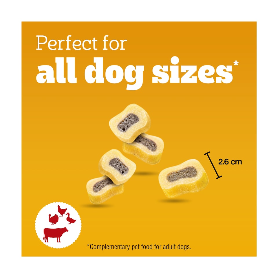 image 1 of Pedigree Tasty Minis Adult Dog Treat Slices Beef & Poultry 155g