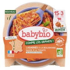 Babybio Bio celé boloňské lasagne s farmářským hovězím masem 200g