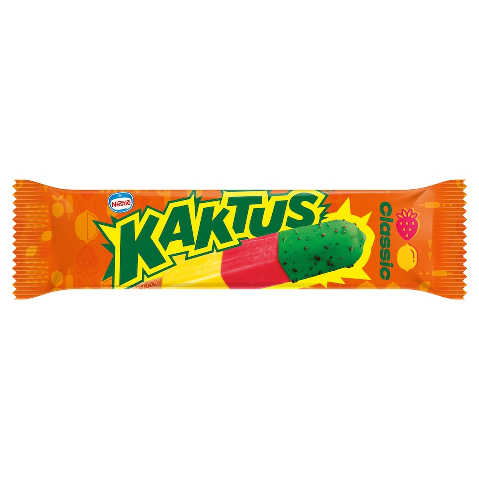 Nestlé Kaktus Classic mražený krém vodový s citronovou příchutí a jahodový sorbet 45ml