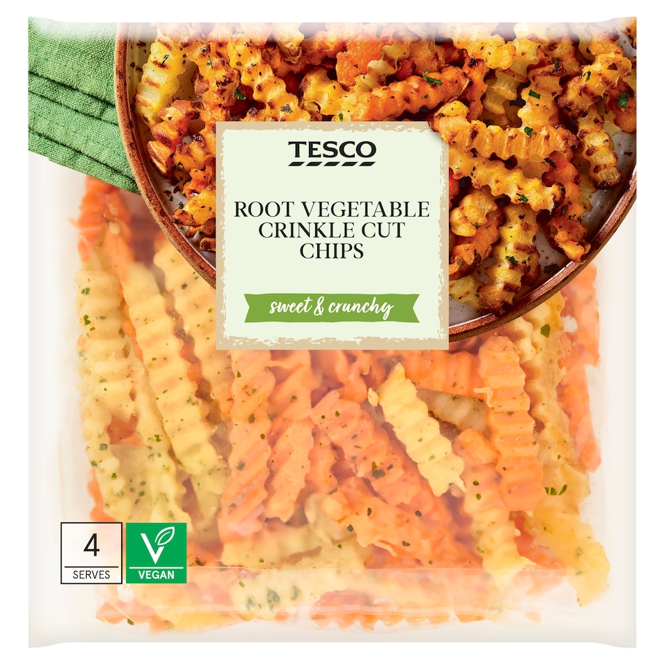 Tesco Root Vegetable Crinkle Cut Chips 500g