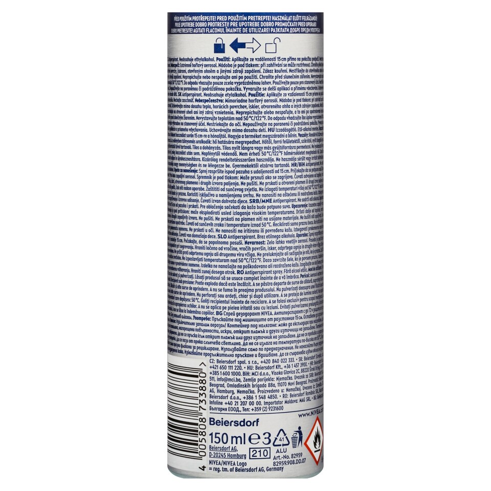 obrázok 1 z Nivea Men Silver Protect Sprej antiperspirant 150 ml