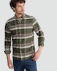 image 1 of F&F Pure Cotton Check Print Button Up Shirt in Khaki