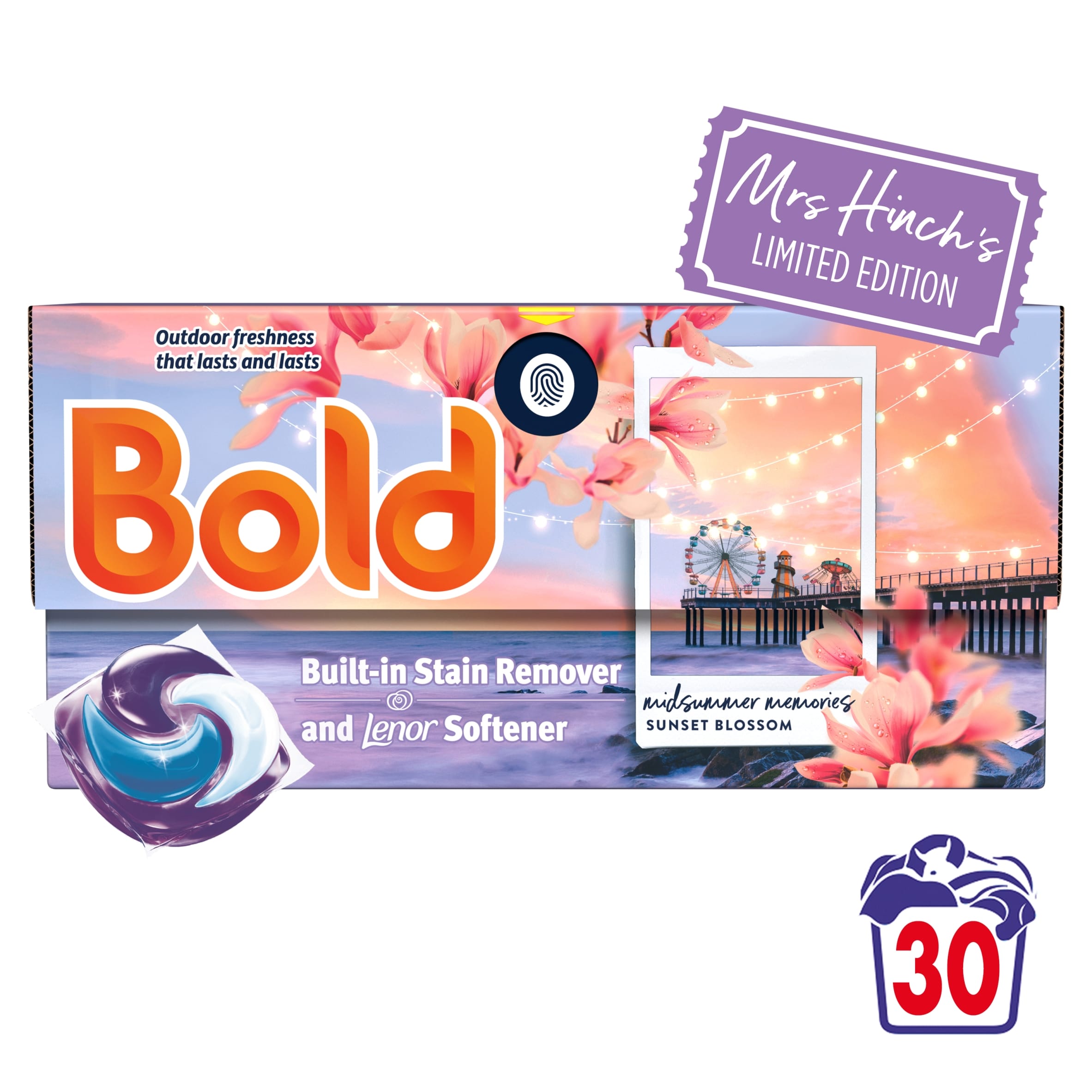 Bold Stain Remover and Lenor Softener Midsummer Memories Sunset Blossom 30 washes 591g