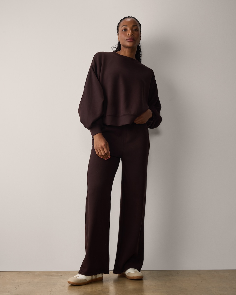 image 1 of F&F Active AFTERCLASS Textured Hoodie in Chocolate