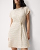image 2 of F&F Textured Polka Dot Mini Dress in Cream