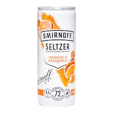 Smirnoff Seltzer Orange And Grapefruit 250Ml