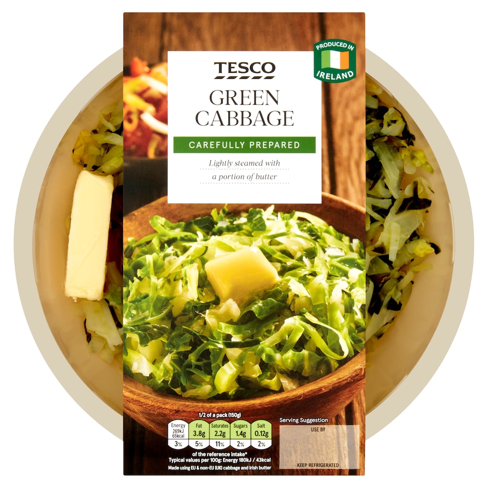 Tesco Green Cabbage 300G
