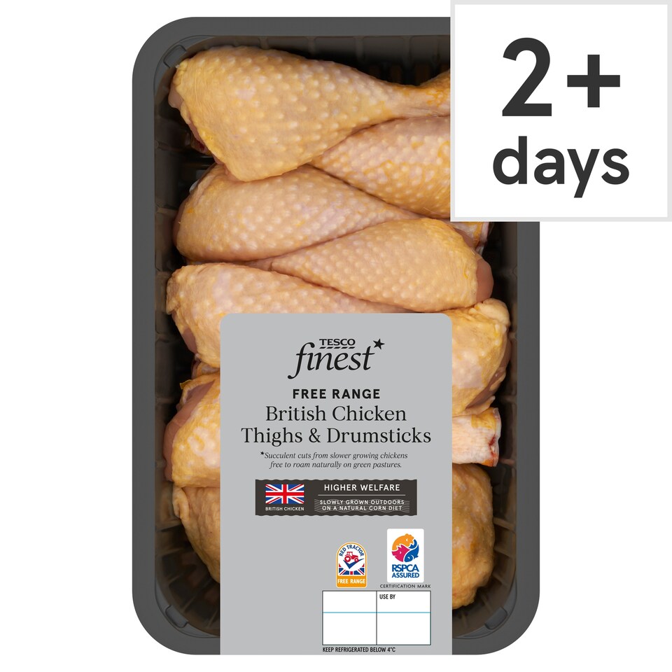 Tesco Finest British Free-Range Corn-Fed Chicken Thighs & Drumsticks 1kg