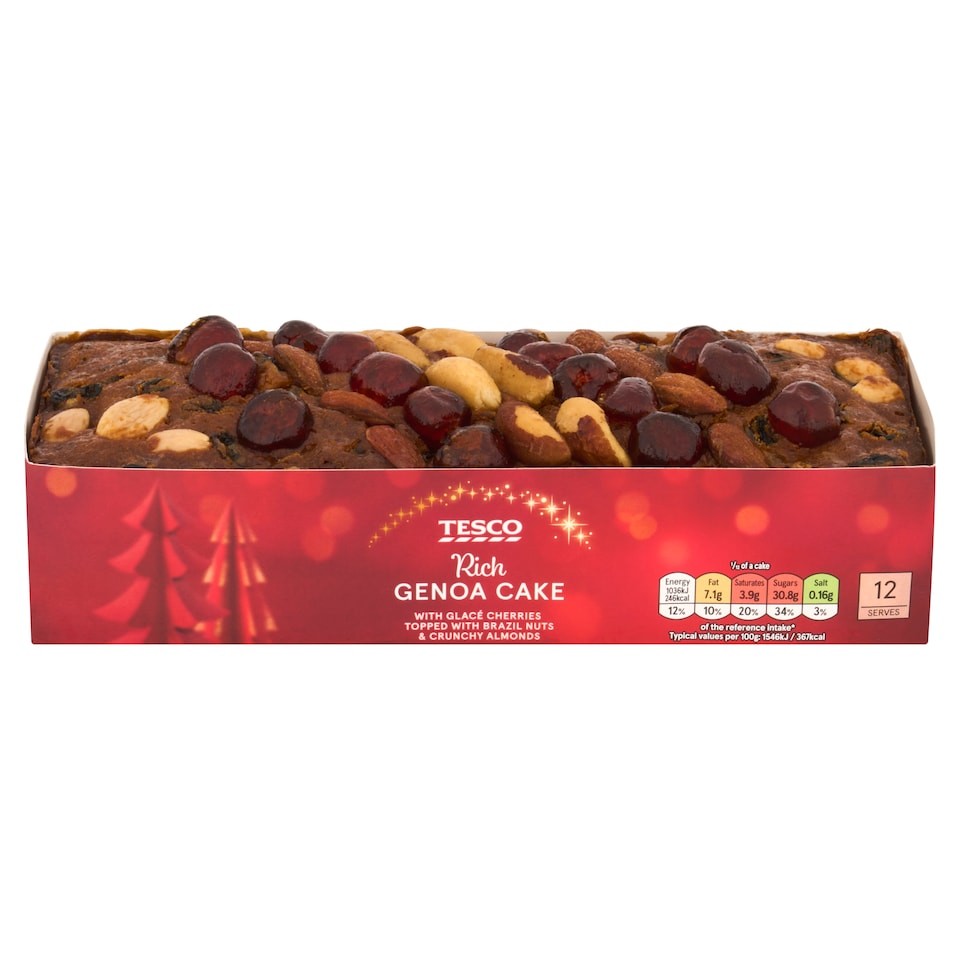 Tesco Cherry Genoa Cake 800G