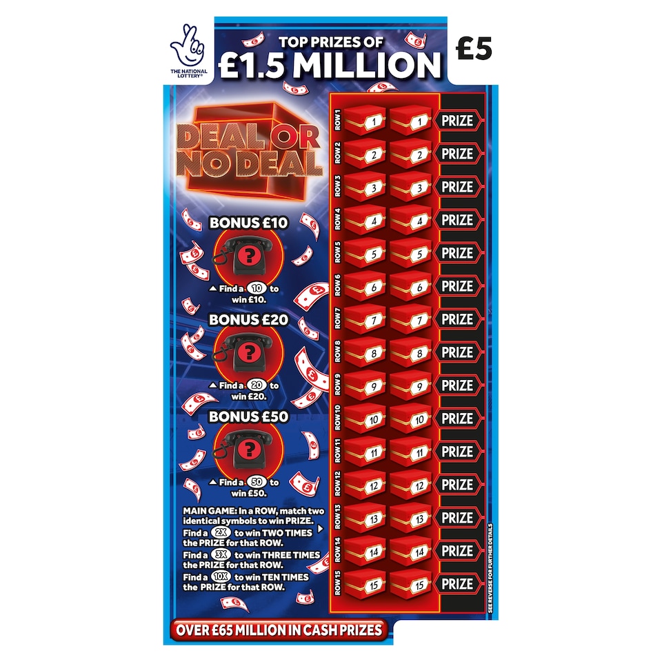 DEAL OR NO DEAL SCRATCHCARD