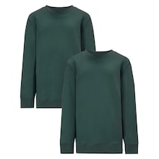 F&F School Unisex 2-Pack Cotton Rich Sweatshirts in Green