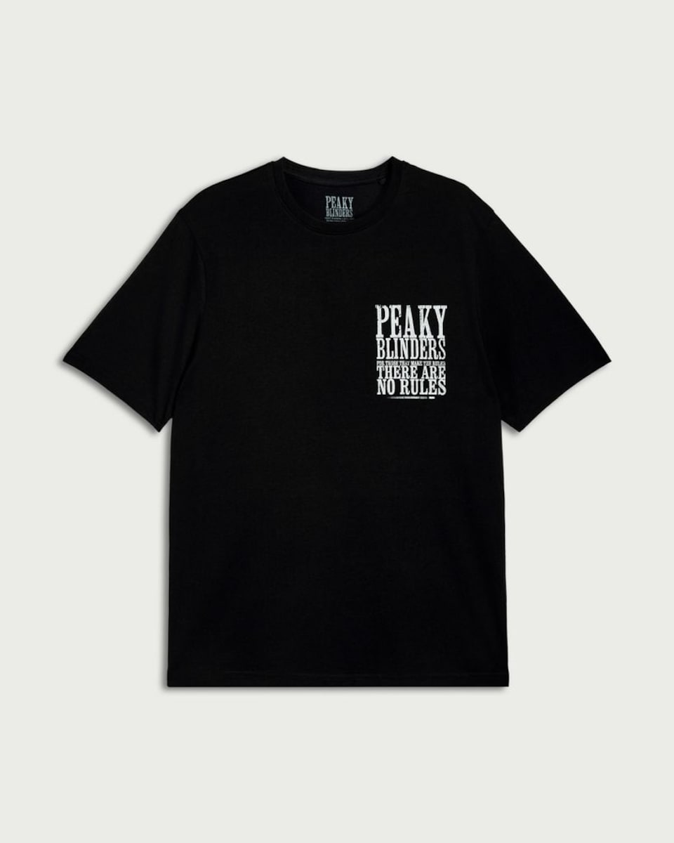 image 1 of Peaky Blinders Pure Cotton T-Shirt in Black