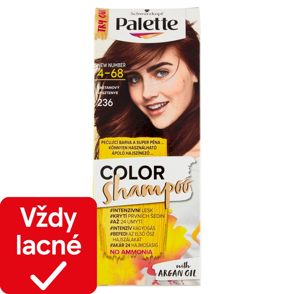 obrázok 1 z Schwarzkopf Palette Color Shampoo farba na vlasy Gaštanovohnedý 4-68 (236)
