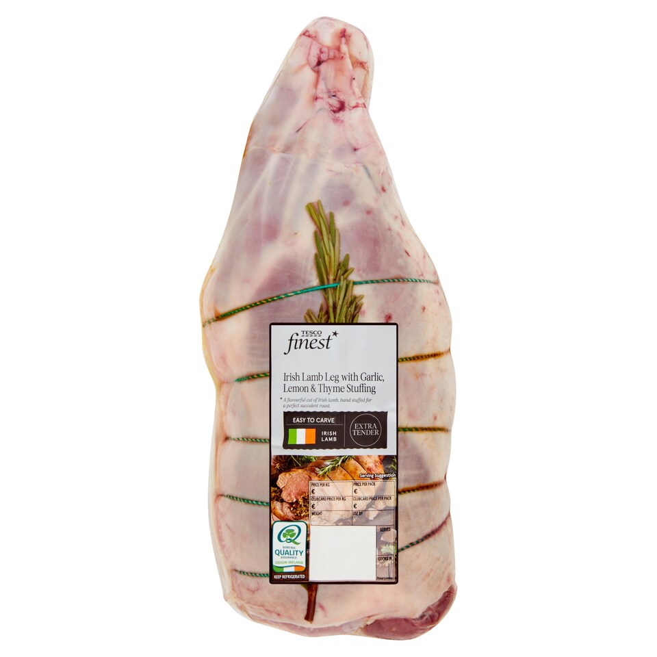 Tesco Finest Irish Lamb Leg With Garlic Lemon And Thyme Stuffing