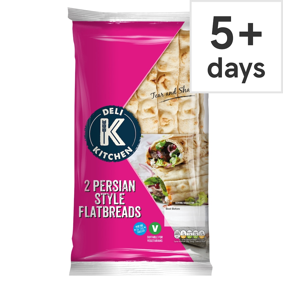 Deli Kitchen Persian Style Plain Flatbreads 2 Pack 180g