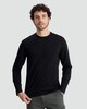 image 1 of F&F Pure Cotton Regular Fit Crew Neck Long Sleeved Top in Black