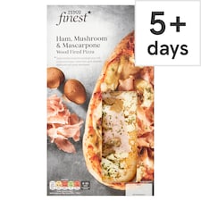 Tesco Finest Ham, Mushroom And Mascarpone Pizza 250G