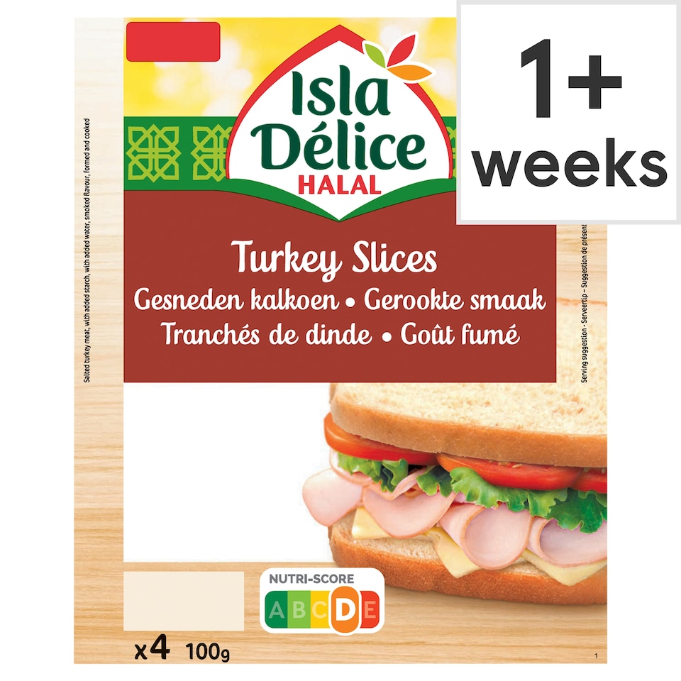 Isla Delice Halal Turkey Slices 4 Pack 100g