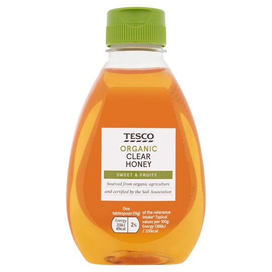 Tesco Organic Squeezy Clear Honey 340G Tesco Groceries