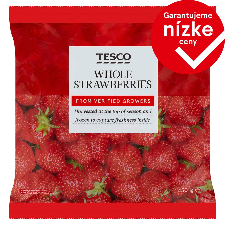 Tesco Jahody hlbokozmrazené 450 g