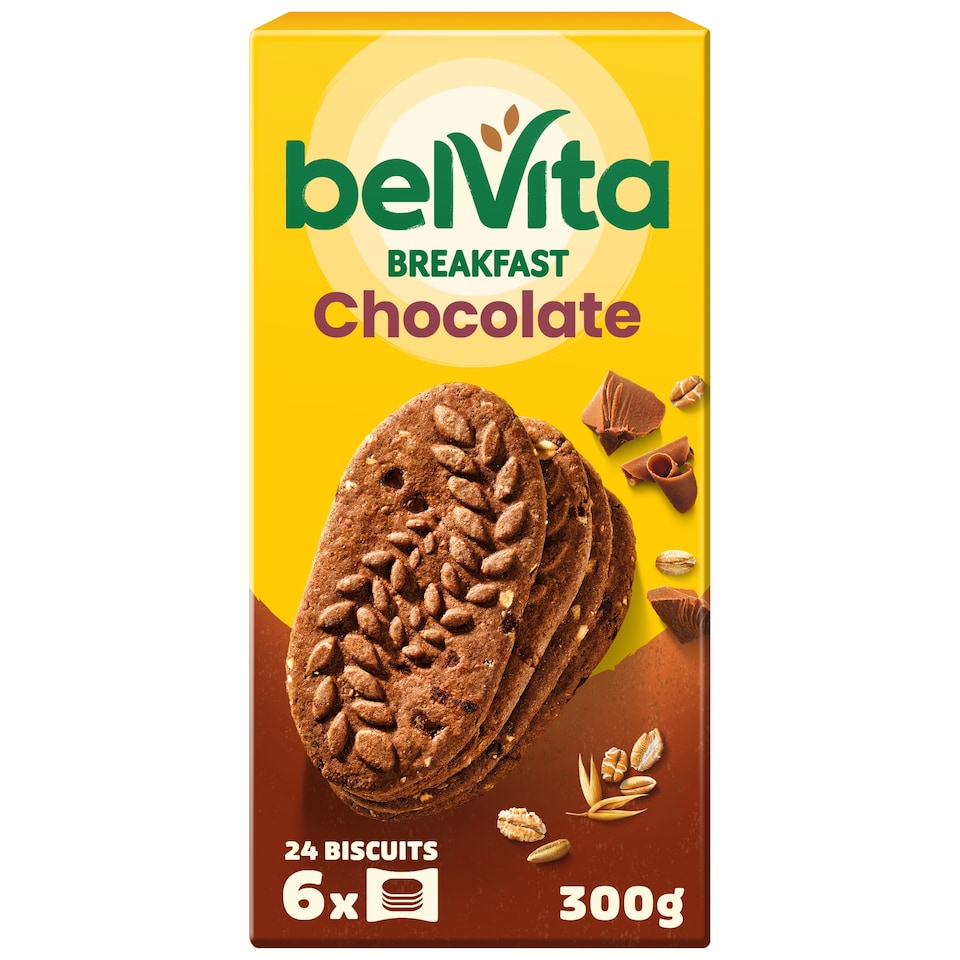 Belvita Kakaós, Gabonás Keksz Csokoládédarabokkal 6 X 50 G (300 G)