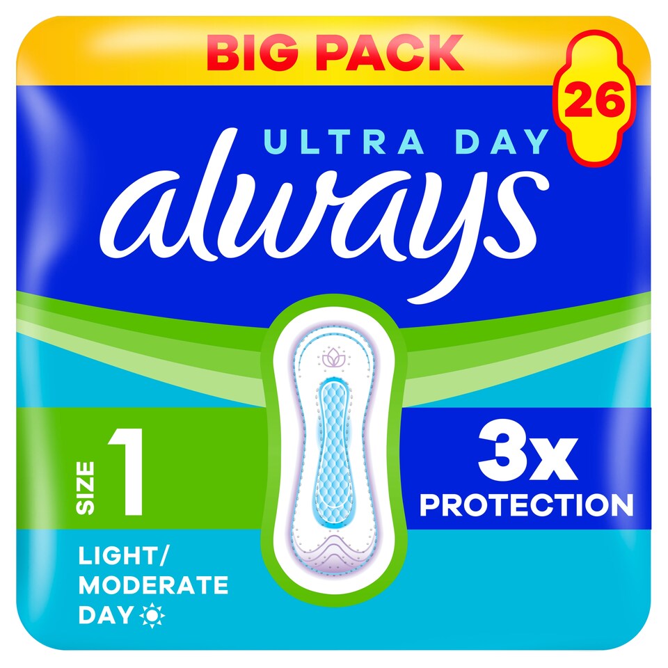 image 1 of Always Ultra Day Normal Sanitary Towels Size 1 26 Pack