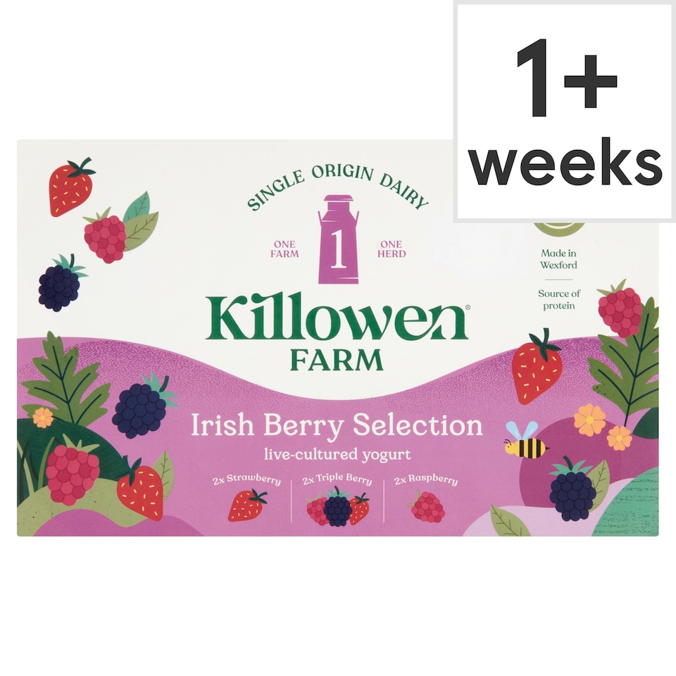 Killowen Farm Whole Milk Yogurts Berry Selection 6X125g