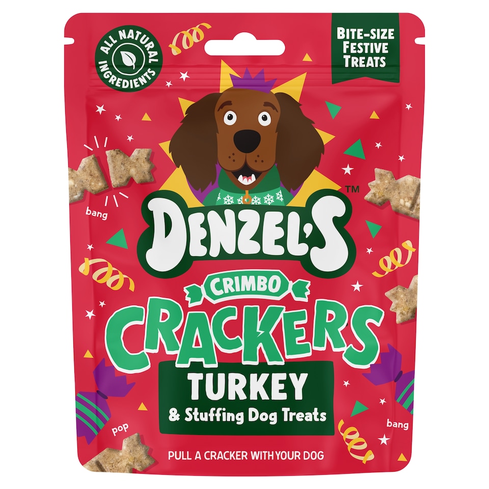 image 1 of Denzel’s Crimbo Crackers: Turkey & Stuffing Dog Treats 90g