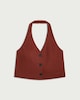 image 5 of The F&F Edit Linen Rich Halterneck Co-ord Waistcoat in Red
