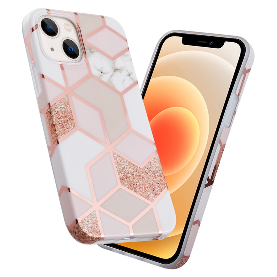 Groov-e iPhone 13 Design Case Rose Gold Geometric