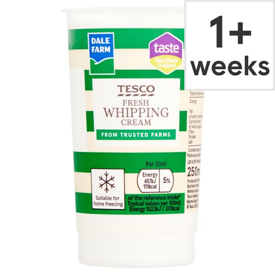 Tesco Fresh Whipping Cream 250Ml Tesco Groceries