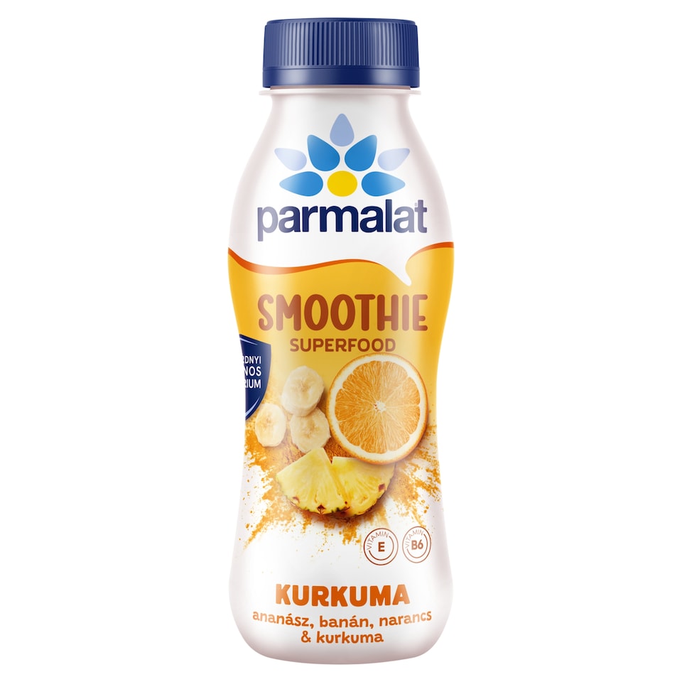 Parmalat Smoothie ananászos, banános, narancsos zsírszegény savanyú tejkészítmény kurkumával 330 g