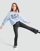 image 2 of F&F Girls Cotton Rich Flared Leggings in Grey