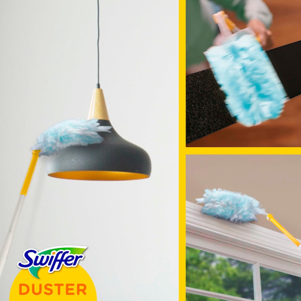 Swiffer XXL Trap & Lock Padló Portalanító Készlet (1 db Nyél + 2 db Portalanító-Kendő Utántöltő)  1. kép