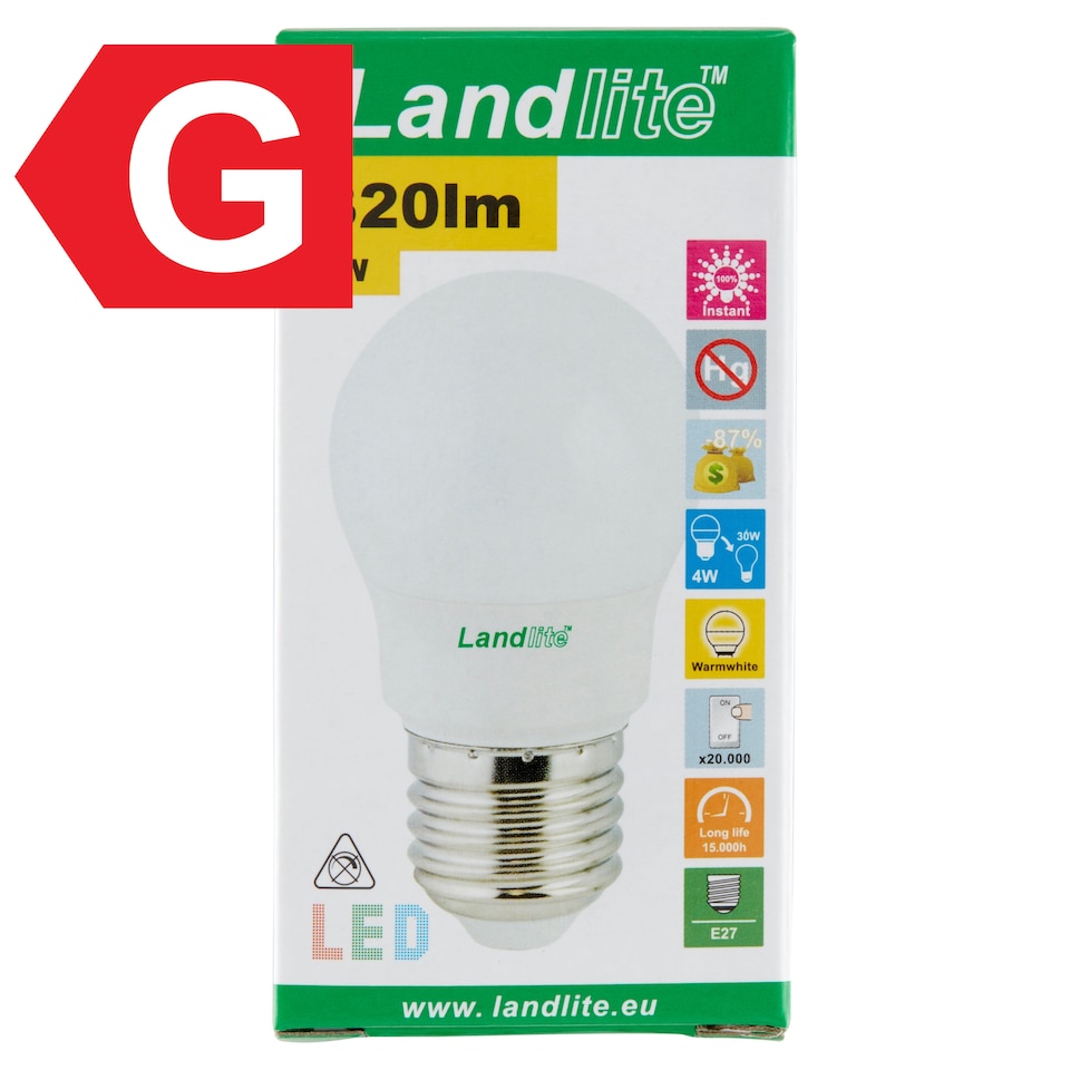 image 1 of Landlite G45 320 lm 4 W E27 3000K LED Lamp
