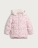image 4 of F&F Girls Floral Print Padded Coat in Pink