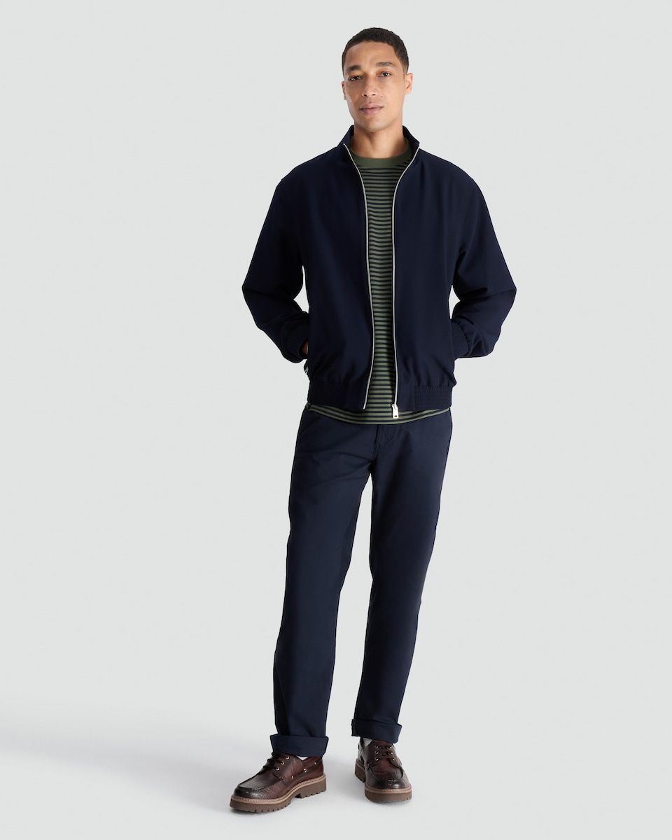 image 1 of F&F Zip-Through Harrington Jacket in Navy