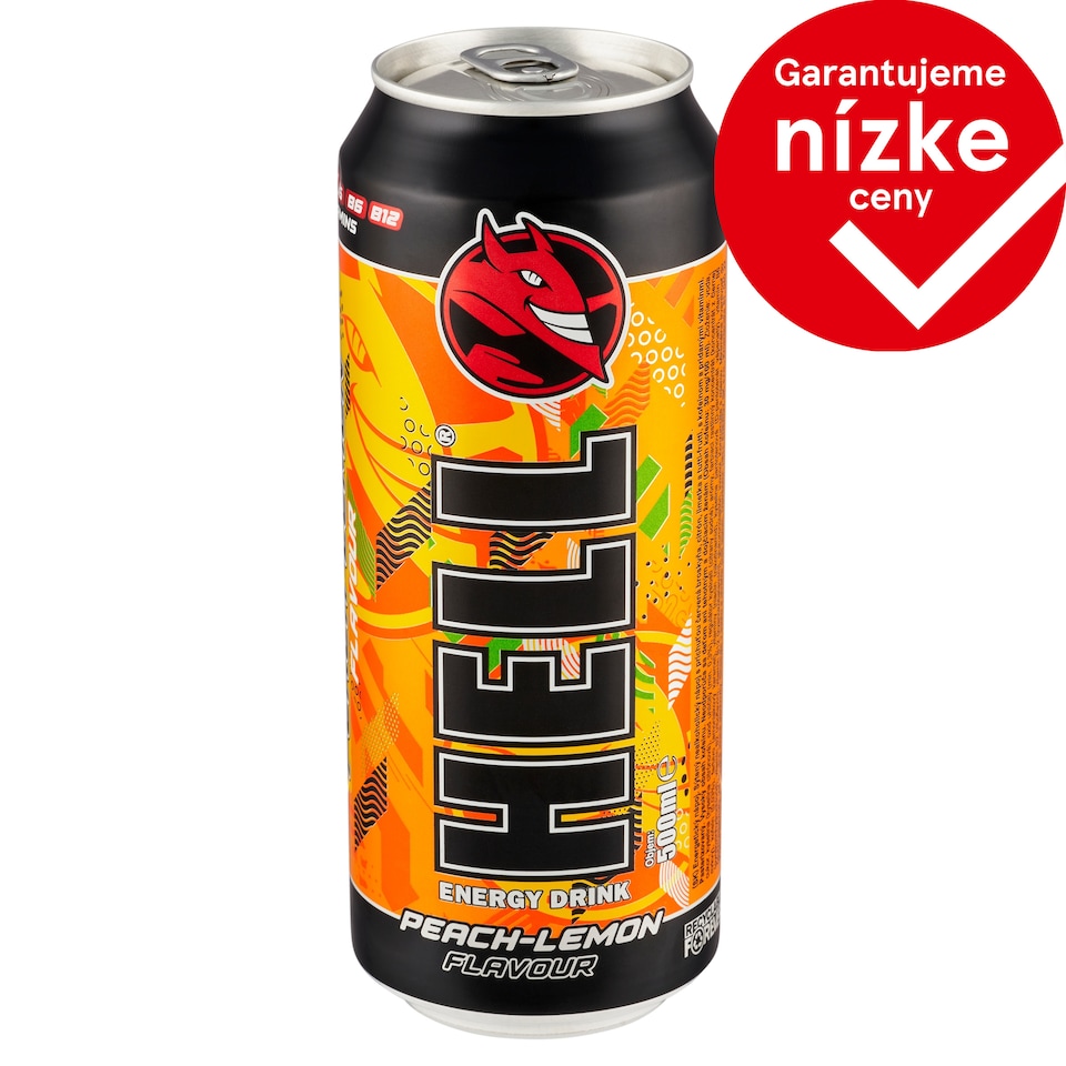Hell Peach-Lemon energetický nápoj 500 ml