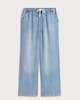 image 4 of The F&F Edit TENCEL™ High Rise Wide Leg Drawstring Jeans in Blue
