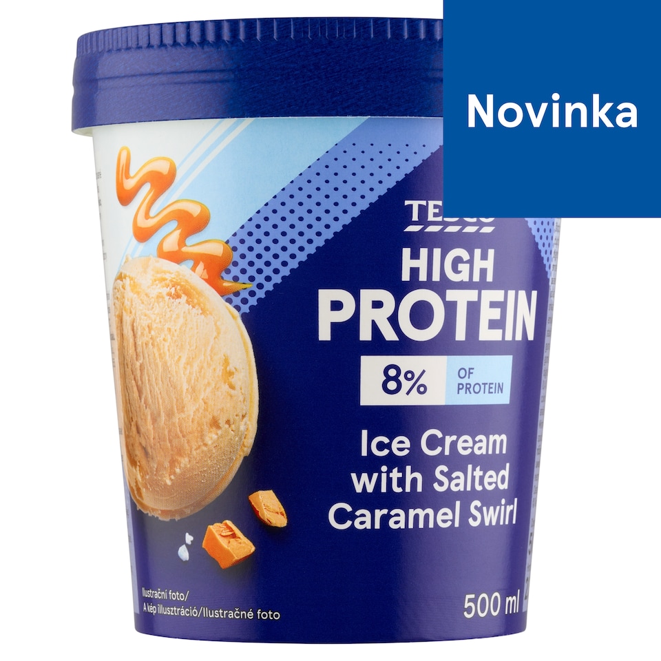 Tesco High Protein Ice Cream with Salted Caramel Swirl 500 ml