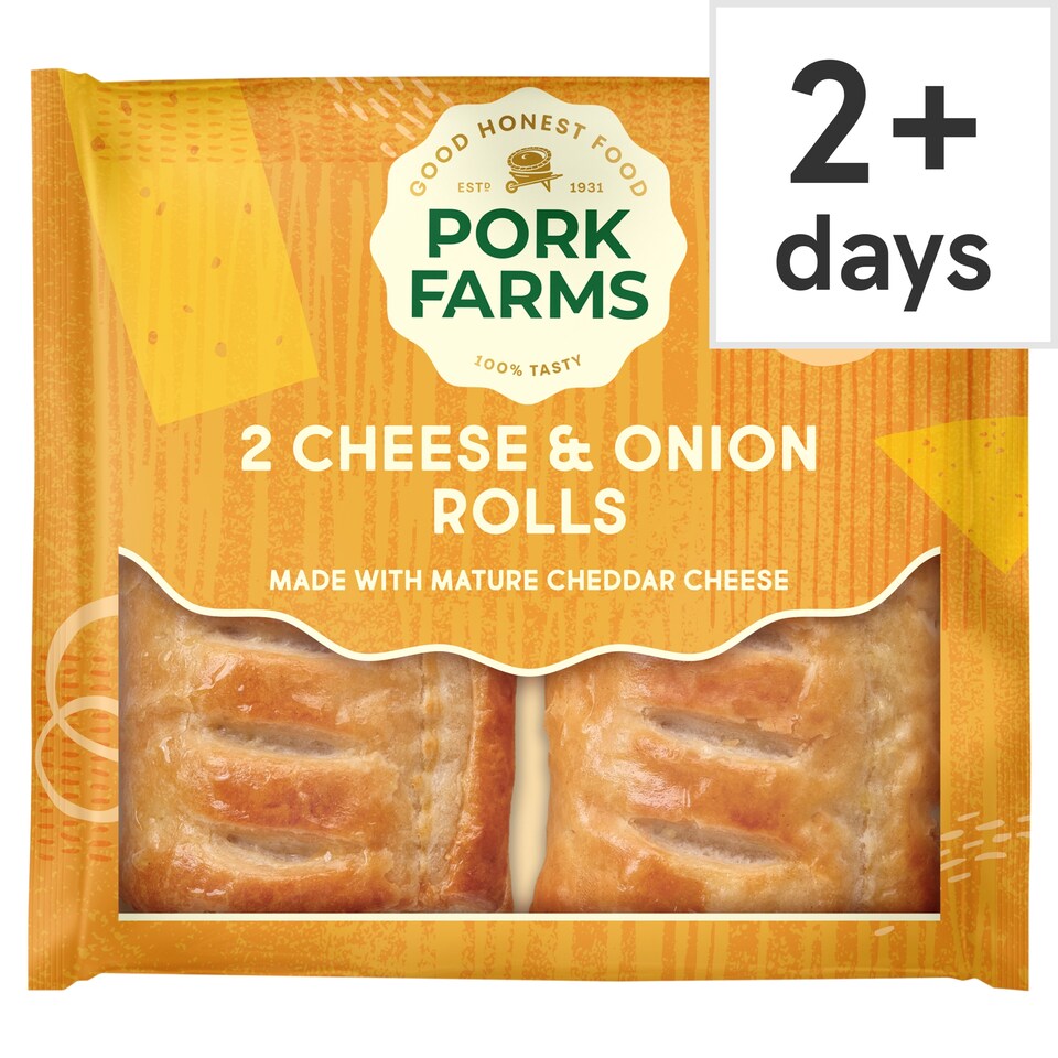 Pork Farms 2 Cheese and Onion Rolls 160g