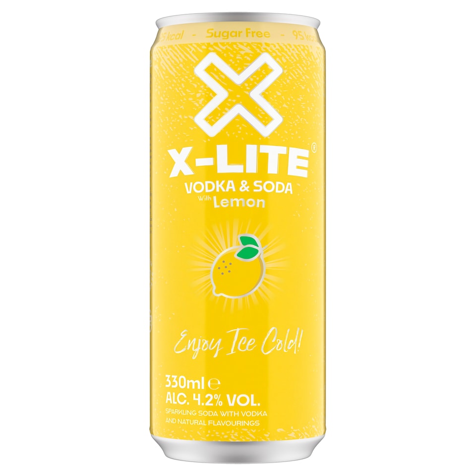 X-Lite Sugar Free Vodka And Soda Drink 330Ml