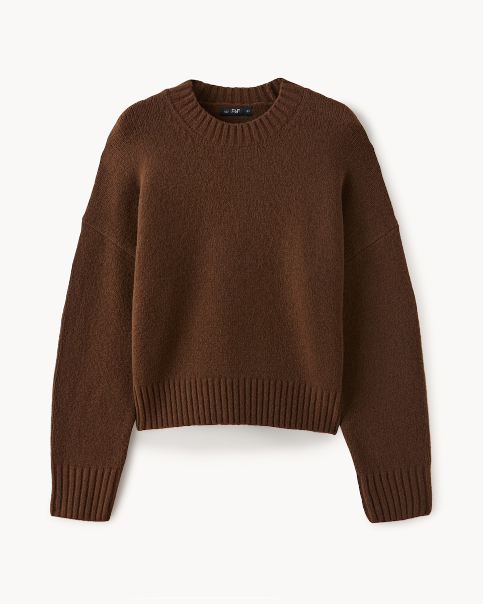 image 1 of F&F Crew Neck Jumper in Brown