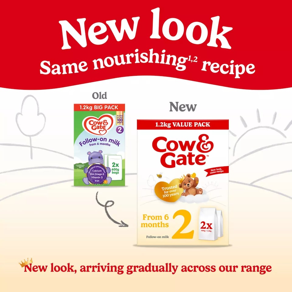 image 1 of Cow & Gate 2 Follow On Baby Milk Formula Powder 6-12 Months Big Pack 1.2kg