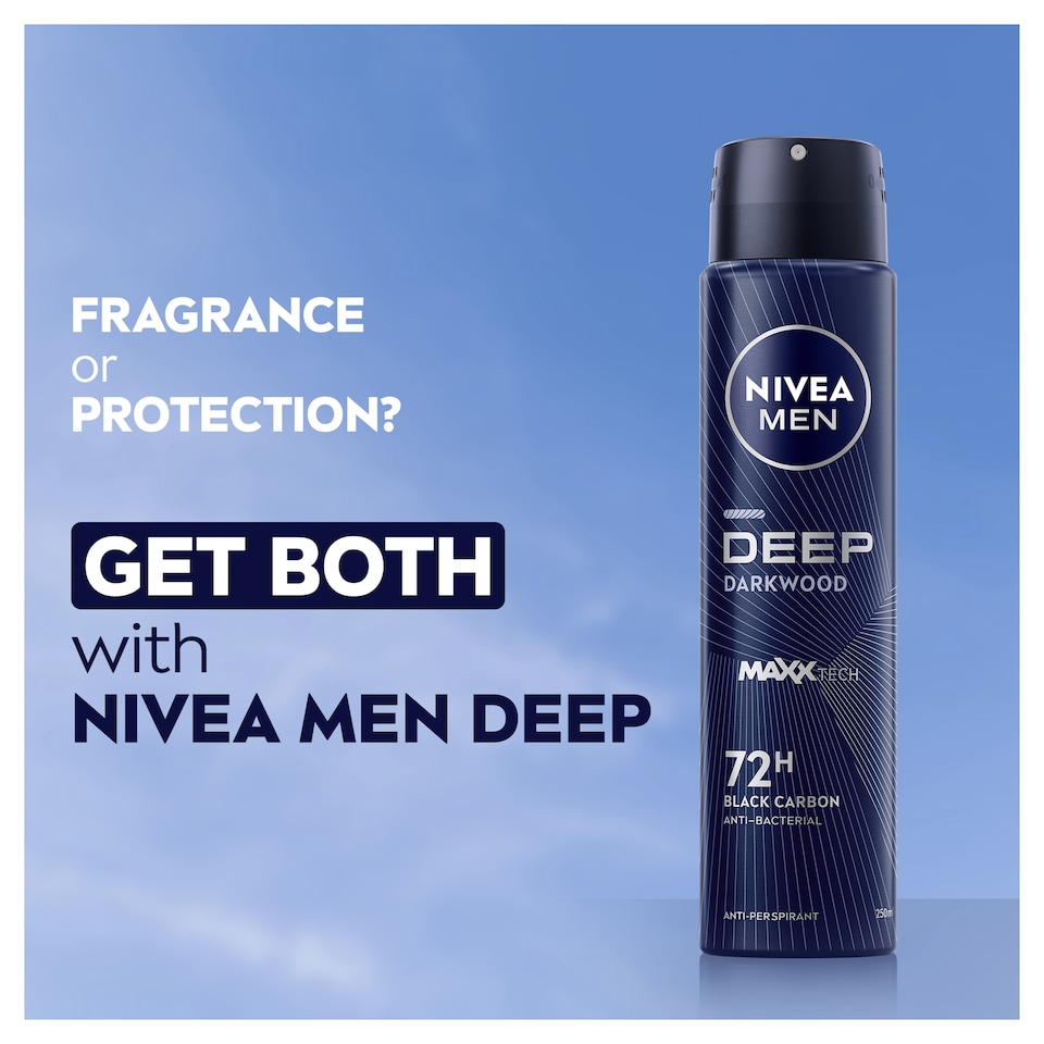 image 1 of NIVEA MEN Deep Darkwood 72h Anti-Perspirant Deodorant Spray 250ml