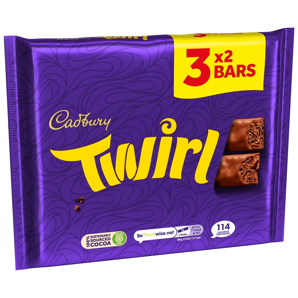 image 1 of Cadbury Twirl Chocolate Bar 3 Pack Multipack 129g