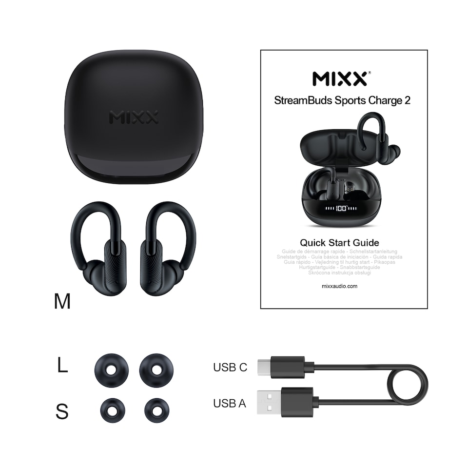 image 1 of Mixx Streambuds Sports True Wireless Earphones Black