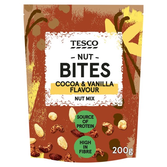 Tesco Cocoa & Vanilla Flavour Nut Mix 200G Tesco Groceries