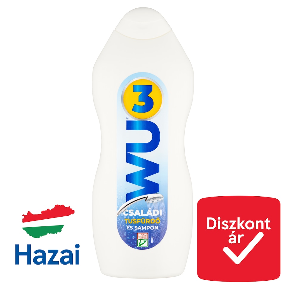 WU3 családi tusfürdő és sampon 850 ml
